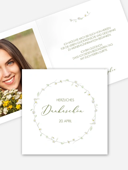 Danksagung Konfirmation Gänseblümchen