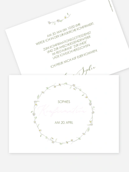 Konfirmationseinladung Gänseblümchen