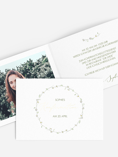 Konfirmationseinladung Gänseblümchen