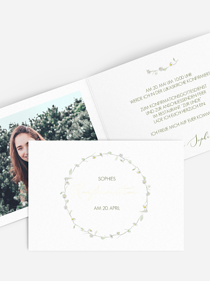 Konfirmationseinladung Gänseblümchen