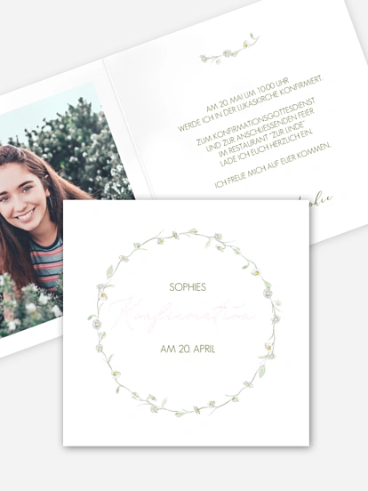 Konfirmationseinladung Gänseblümchen