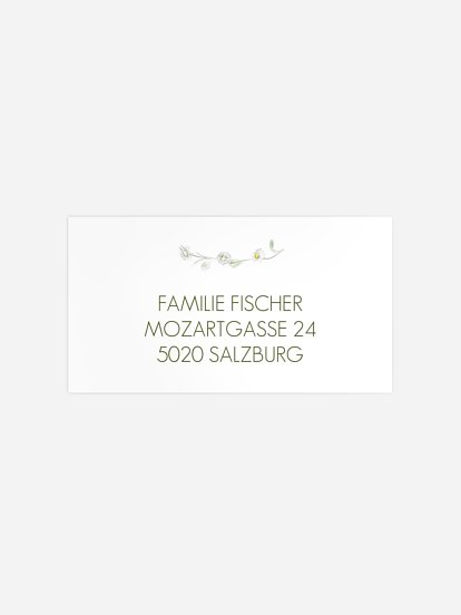 Empfängeraufkleber Konfirmation und Kommunion Gänseblümchen