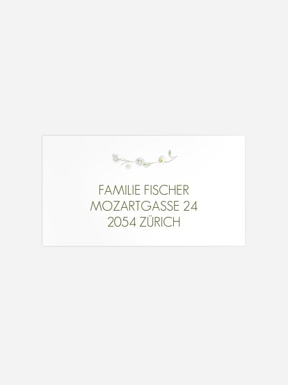 Empfängeraufkleber Konfirmation und Kommunion Gänseblümchen