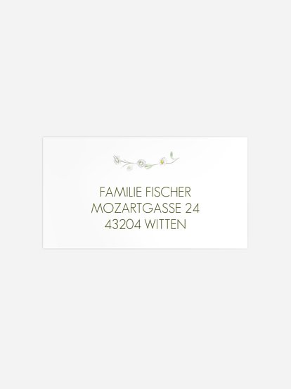 Empfängeraufkleber Konfirmation und Kommunion Gänseblümchen