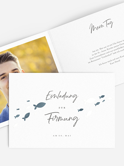Einladung Firmung Aquarell Fische