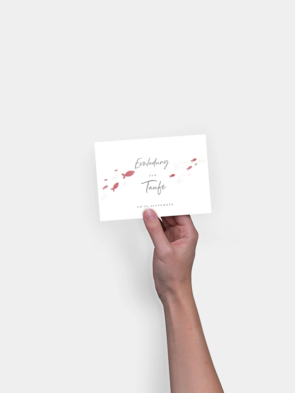 Taufeinladung Aquarell Fische