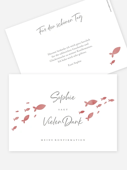 Danksagung Konfirmation Aquarell Fische