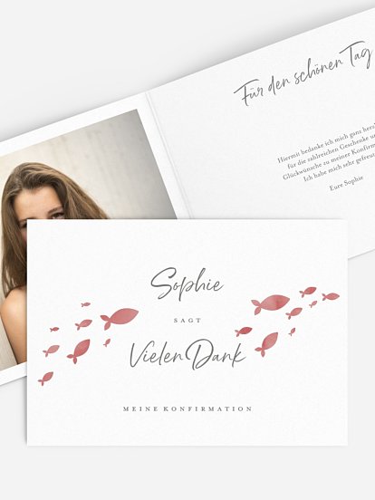 Danksagung Konfirmation Aquarell Fische