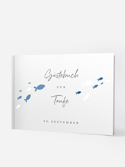 Gästebuch zur Taufe Aquarell Fische