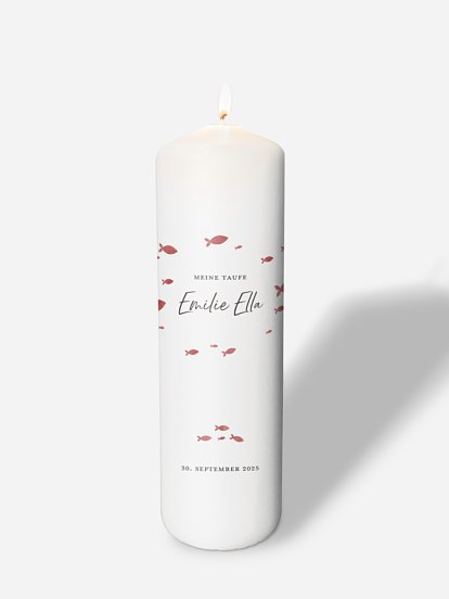 Taufkerze Aquarell Fische