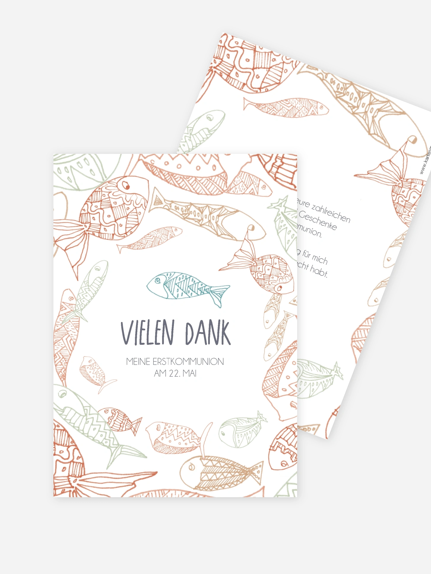 Danksagung Kommunion Fish Pattern