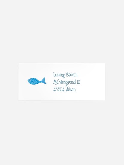 Absenderaufkleber Konfirmation und Kommunion Holy Fish