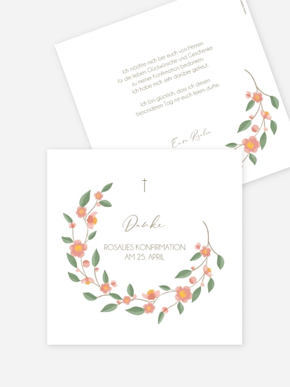 Danksagung Konfirmation Springflower