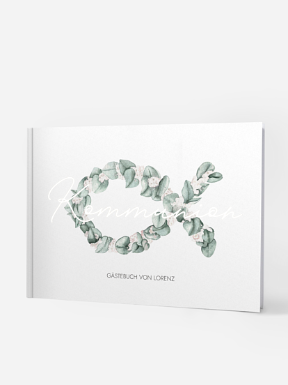 Gästebuch zur Kommunion Eucalyptus Fish