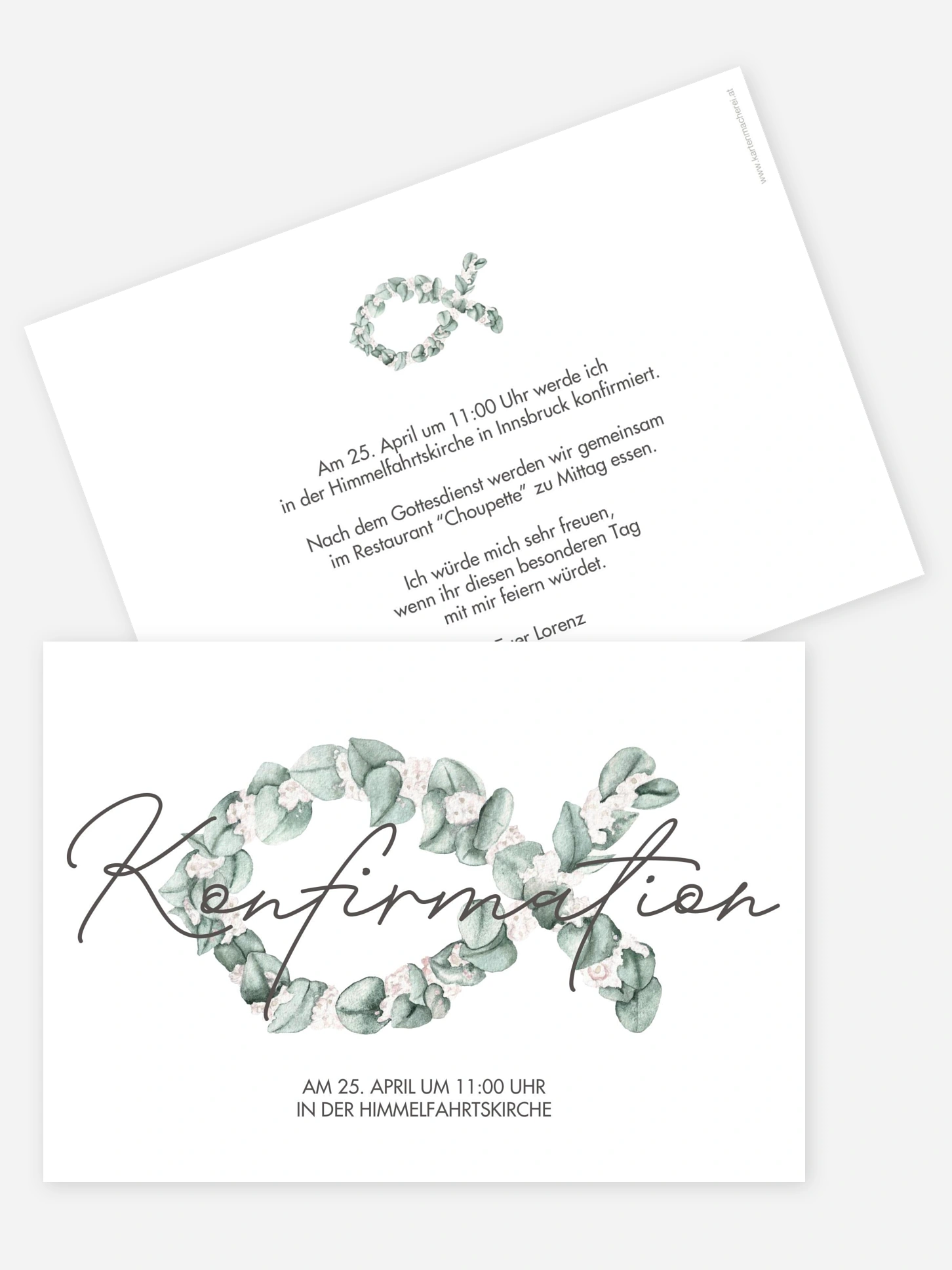 Konfirmationseinladung Eucalyptus Fish