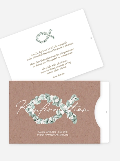 Konfirmationseinladung Eucalyptus Fish