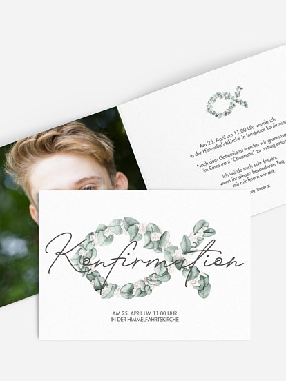 Konfirmationseinladung Eucalyptus Fish