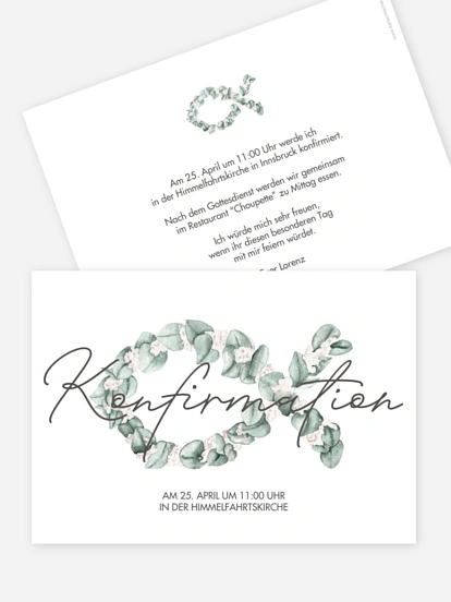 Konfirmationseinladung Eucalyptus Fish