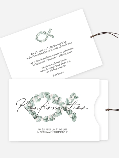 Konfirmationseinladung Eucalyptus Fish