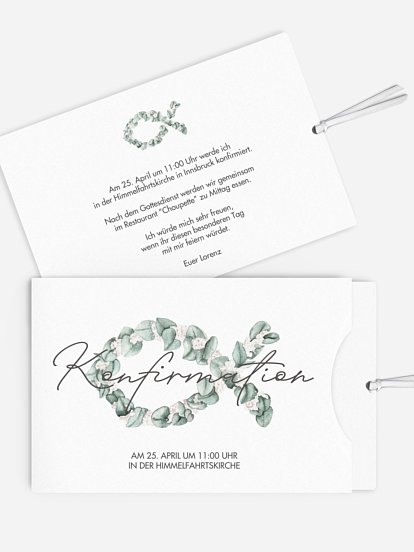 Konfirmationseinladung Eucalyptus Fish