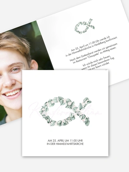 Konfirmationseinladung Eucalyptus Fish