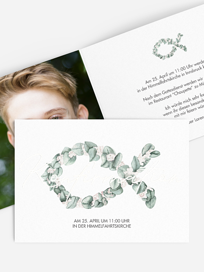 Konfirmationseinladung Eucalyptus Fish