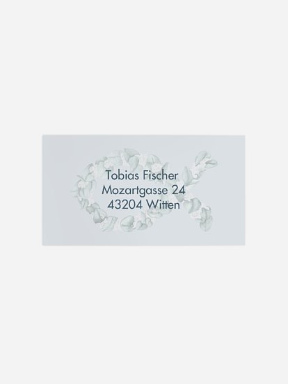 Empfängeraufkleber Konfirmation und Kommunion Eucalyptus Fish