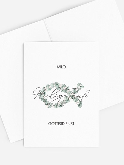 Kirchenheft Taufe Eucalyptus Fish