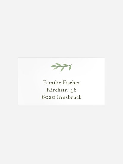 Empfängeraufkleber Konfirmation und Kommunion Ölzweig