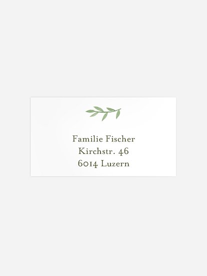 Empfängeraufkleber Konfirmation und Kommunion Ölzweig