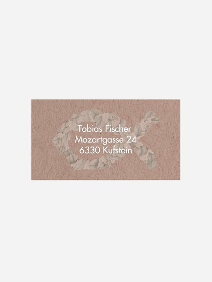 Empfängeraufkleber Konfirmation und Kommunion Save the Date Fish