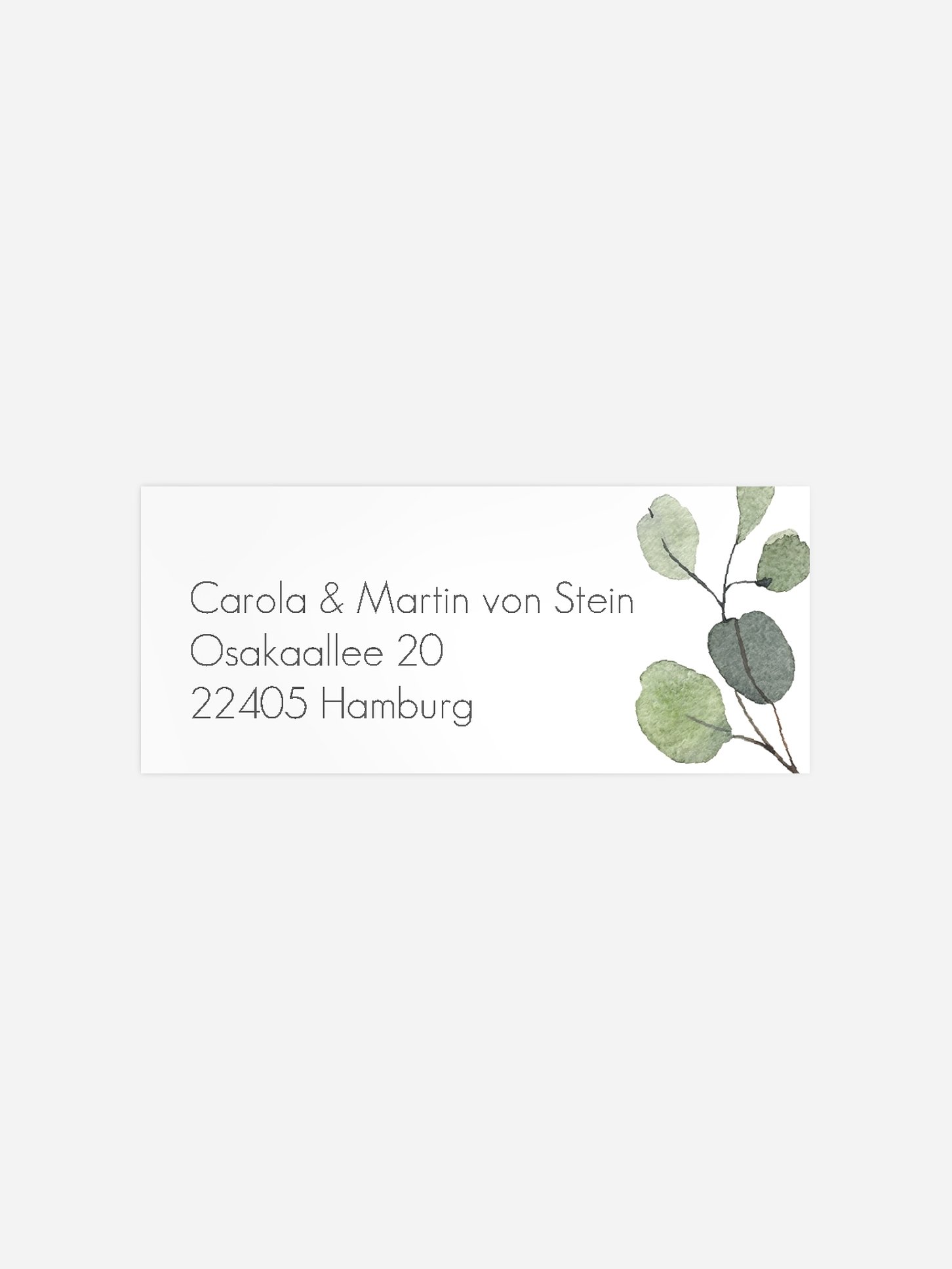 Absenderaufkleber Taufe Save the Date Eucalyptus