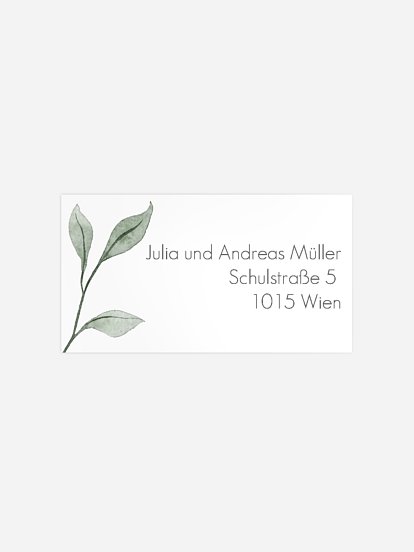 Empfängeraufkleber Taufe Save the Date Eucalyptus