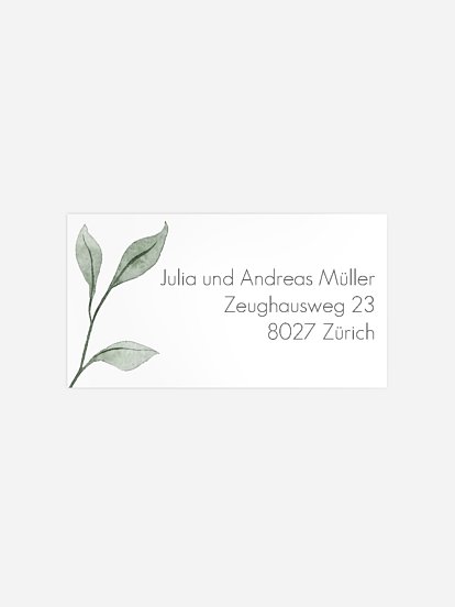 Empfängeraufkleber Taufe Save the Date Eucalyptus