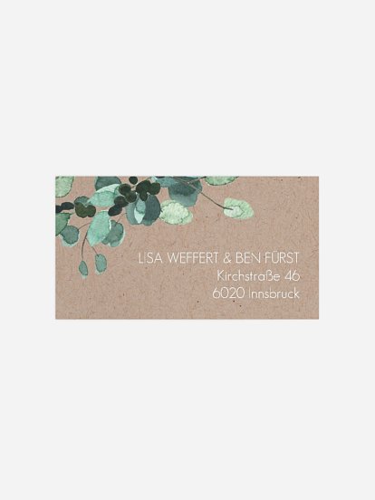 Empfängeraufkleber Konfirmation und Kommunion Save the Date Greenery