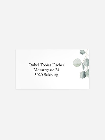 Empfängeraufkleber Konfirmation und Kommunion Modern Leaves