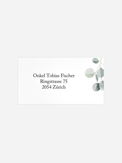 Empfängeraufkleber Konfirmation und Kommunion Modern Leaves