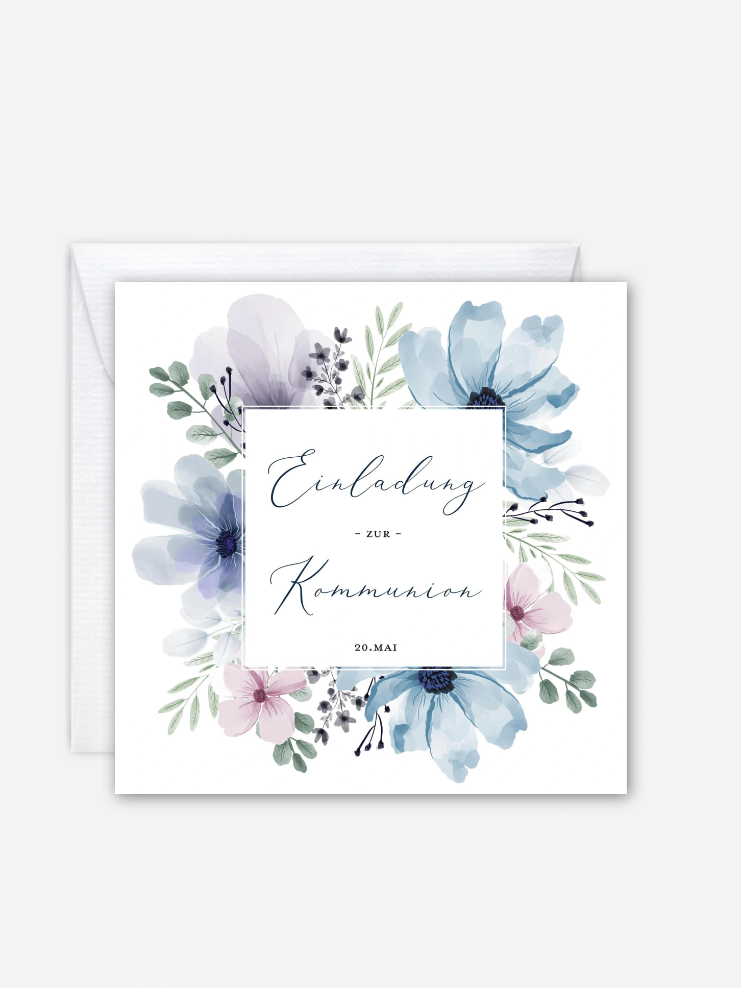 Kommunionseinladung Blue Summer