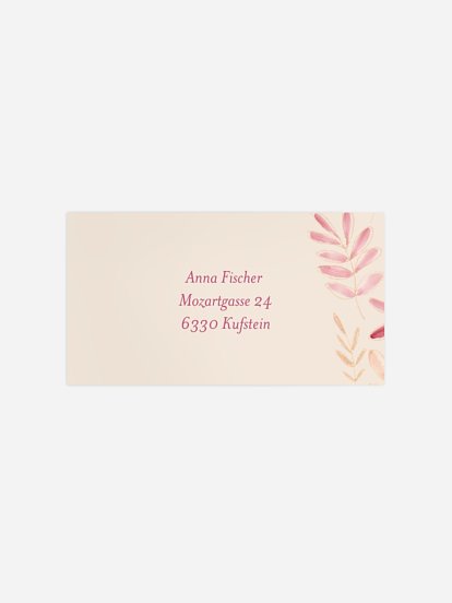 Empfängeraufkleber Konfirmation und Kommunion Soft Leaves