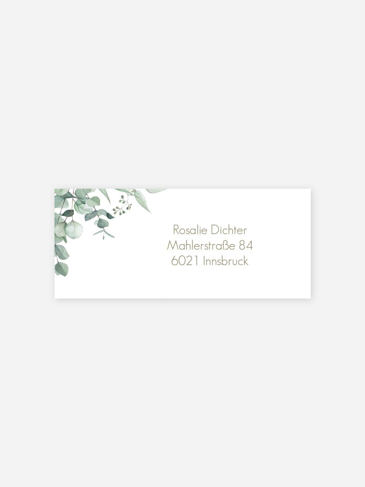 Absenderaufkleber Konfirmation und Kommunion Eucalyptus Leaf