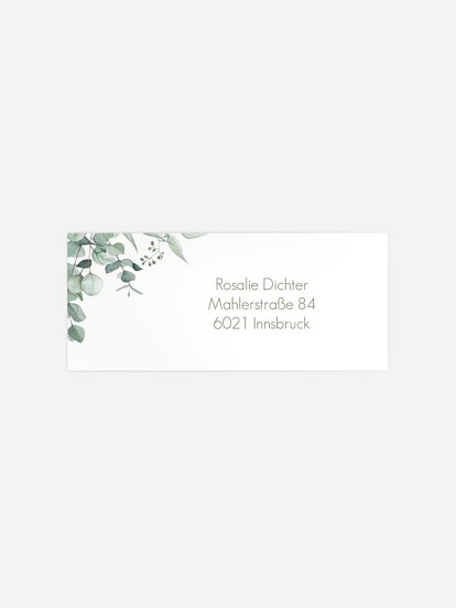 Absenderaufkleber Konfirmation und Kommunion Eucalyptus Leaf