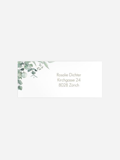 Absenderaufkleber Konfirmation und Kommunion Eucalyptus Leaf