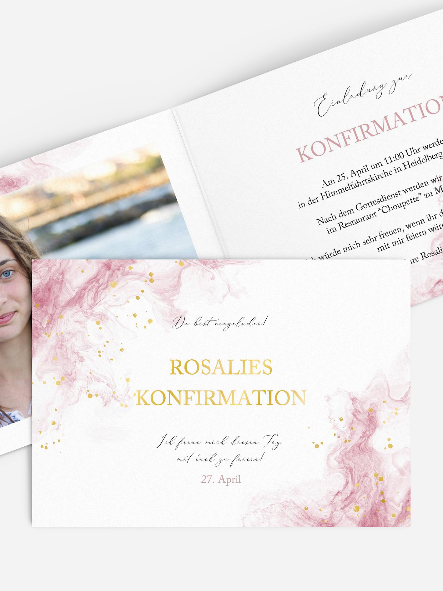 Konfirmationseinladung Rose Cloud