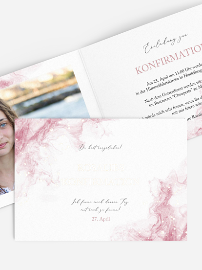 Konfirmationseinladung Rose Cloud
