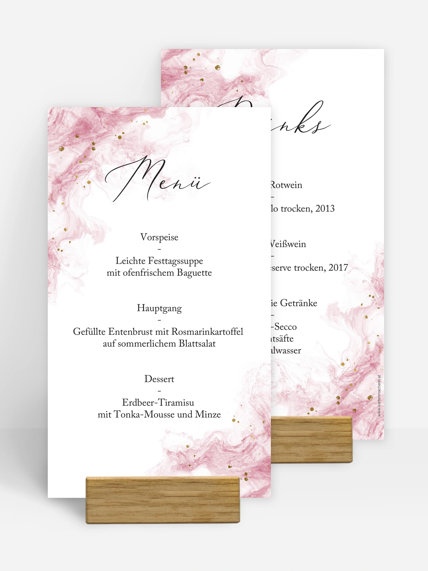 Menükarte Konfirmation Rose Cloud