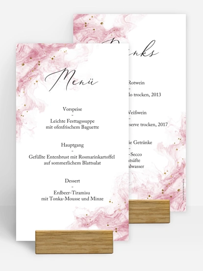 Menükarte Konfirmation Rose Cloud