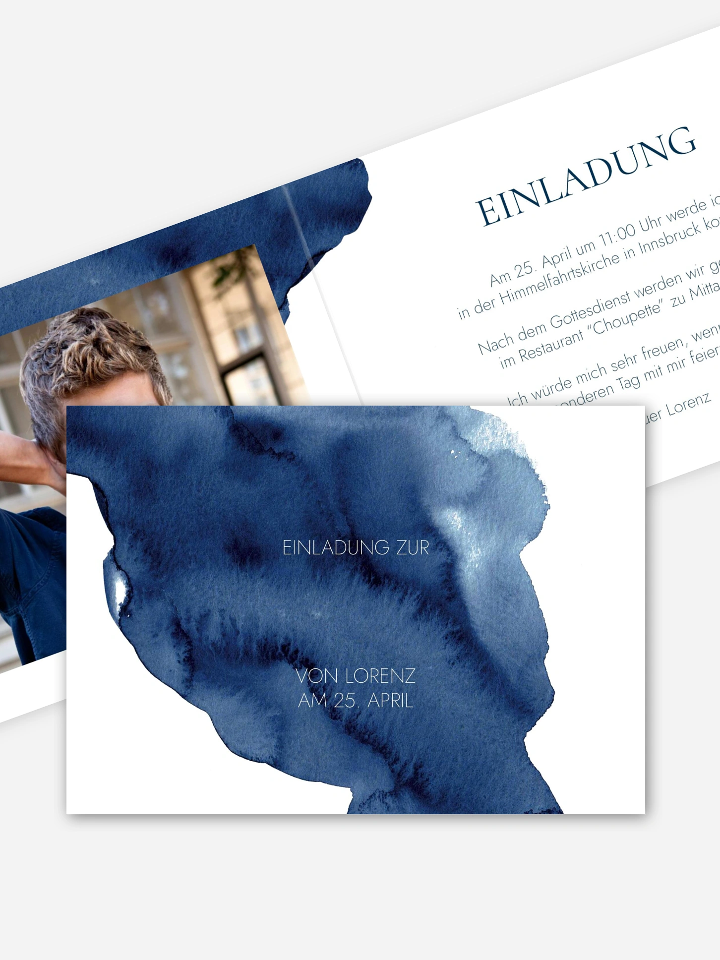 Konfirmationseinladung Simple Blue