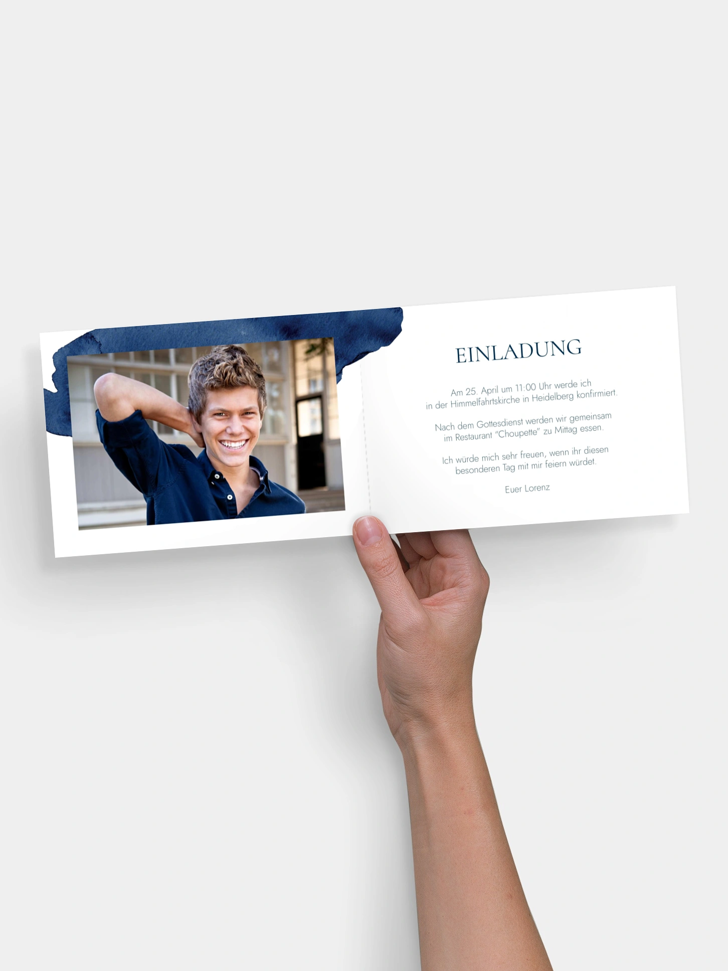 Konfirmationseinladung Simple Blue
