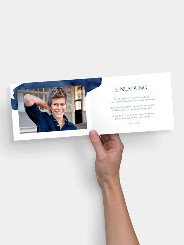 Konfirmationseinladung Simple Blue