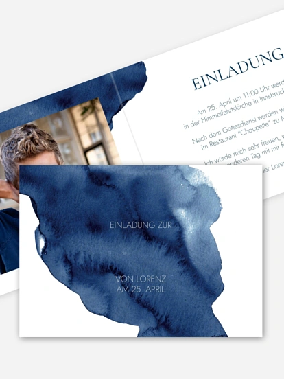 Konfirmationseinladung Simple Blue